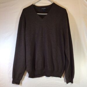 Brooks Brothers Men’s Sweater Brown Size Medium Merino Wool Casual Preppy Career